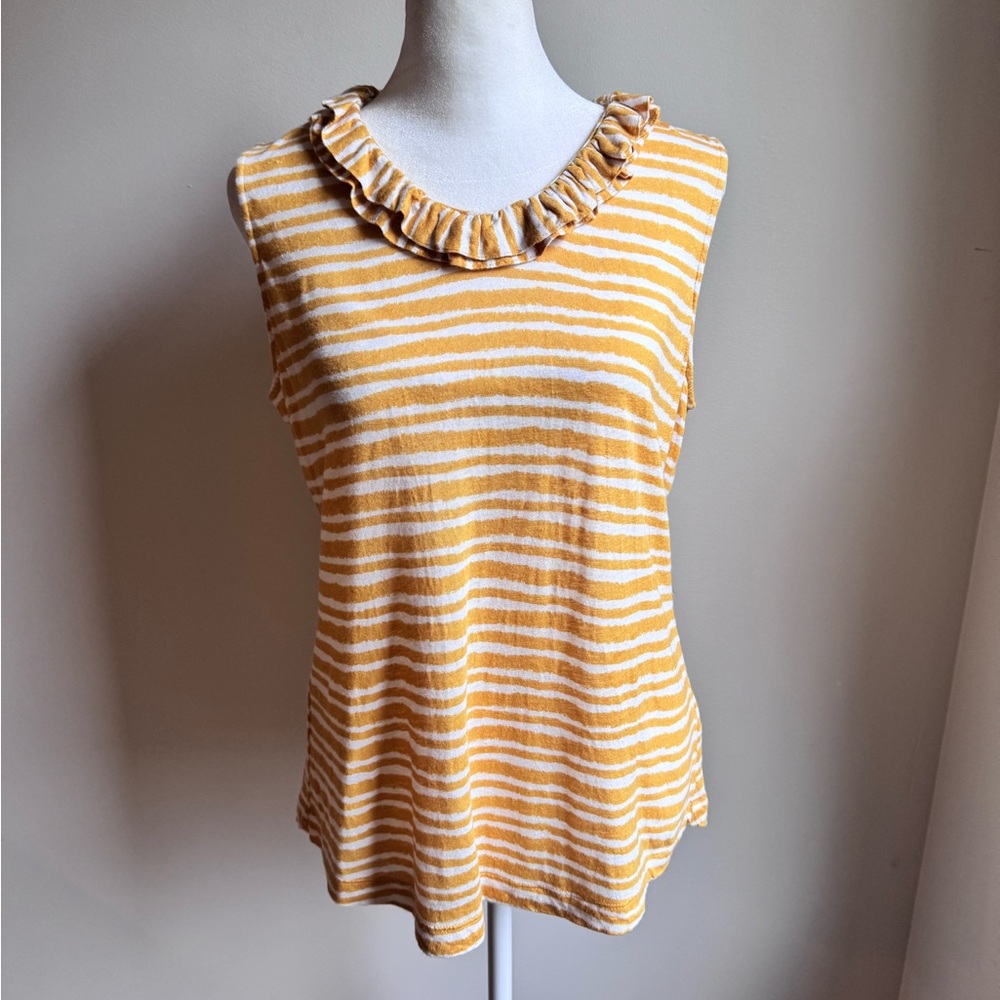 Nic + Zoe Womens‎ Nantucket Linen Blend Sleeveless Top Yellow Size Small - Picture 3 of 9